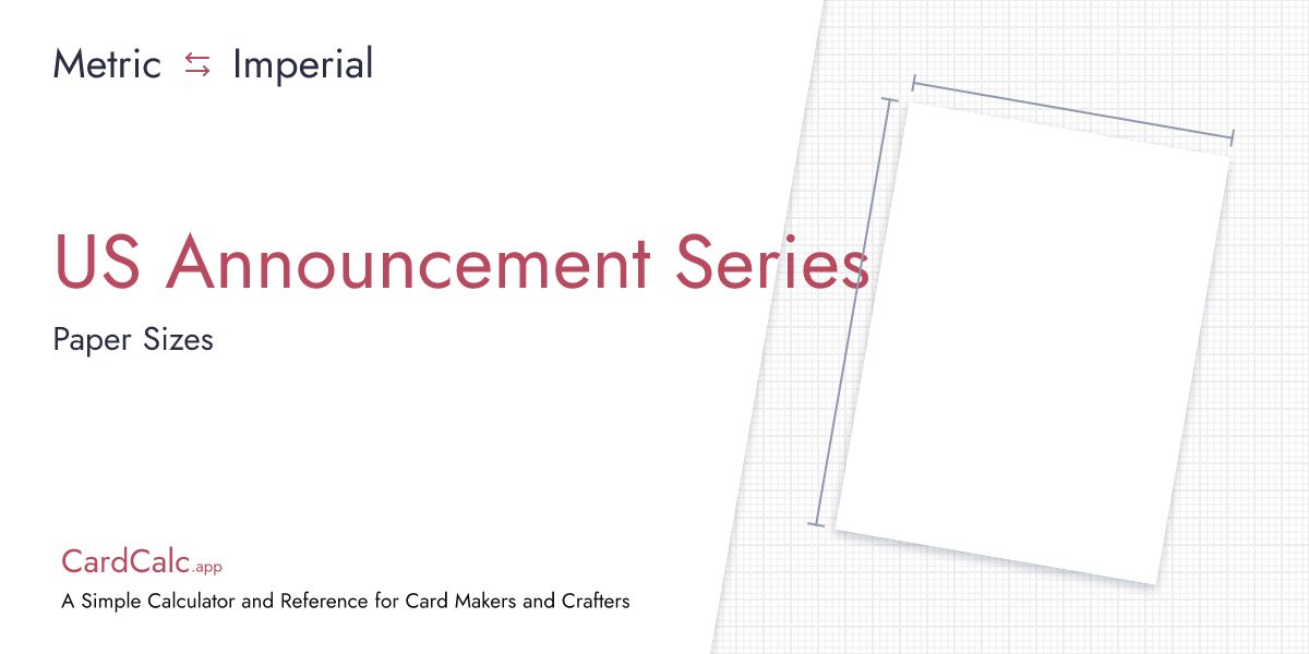 US Announcement Series Paper Sizes | CardCalc.app
